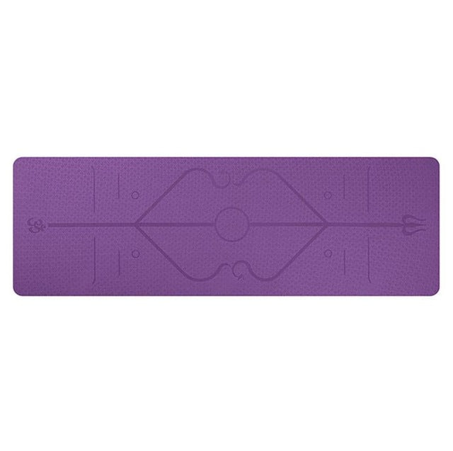 TPE yoga mat with alignment lines