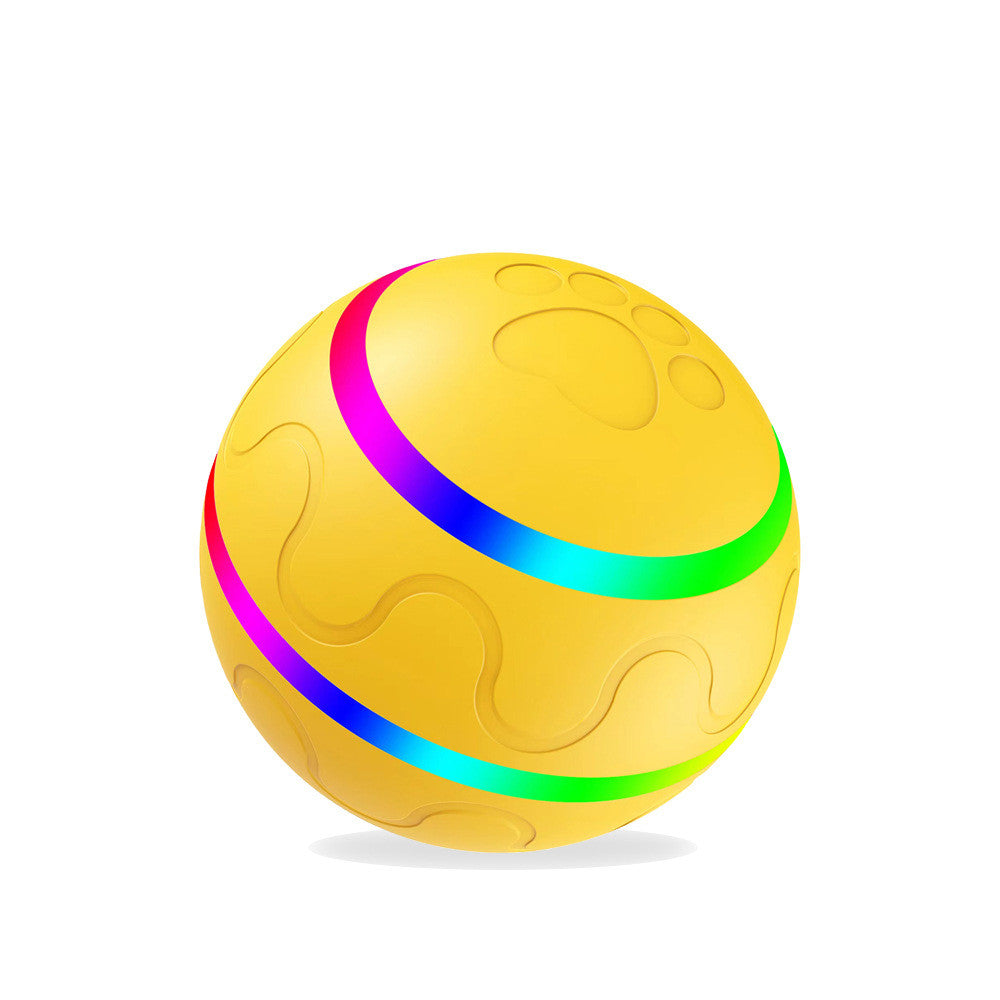 Self-rolling LED ball toy for pets