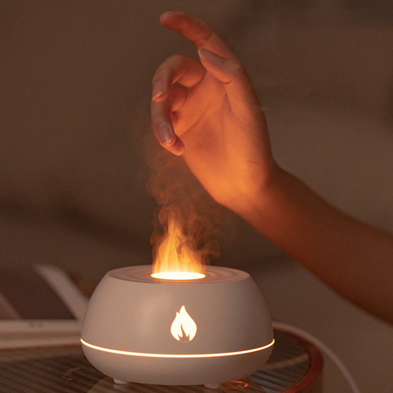 Flame Humidifier with Directional Spray and 7 Color Lights