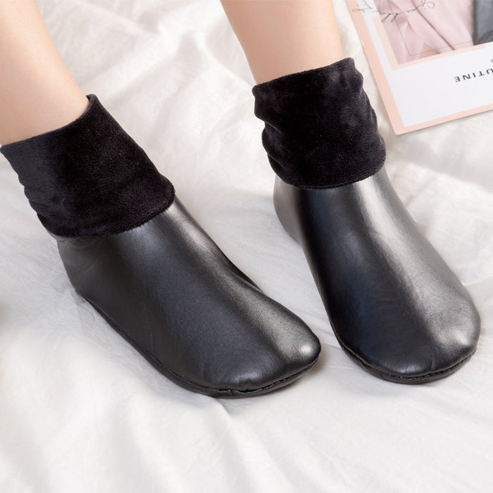 Heat Grove Fleece-Lined Faux Leather Slipper Boots