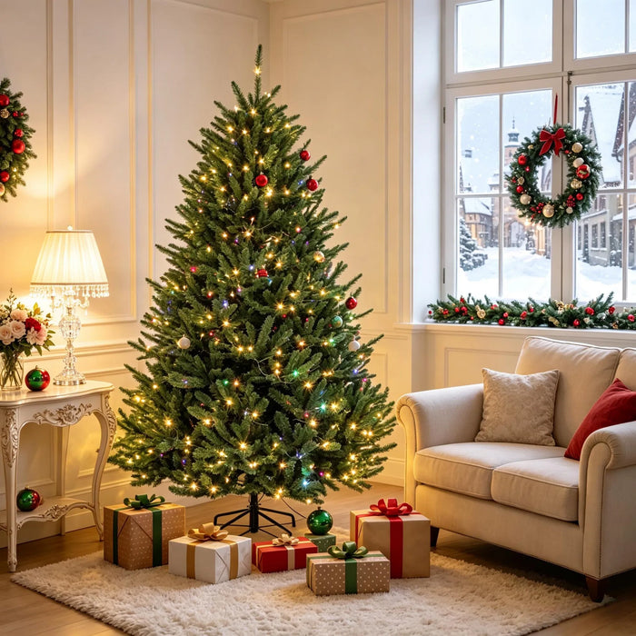 Heat Grove 6 ft Pre-Lit Christmas Tree with 480 LEDs and Foot Pedal