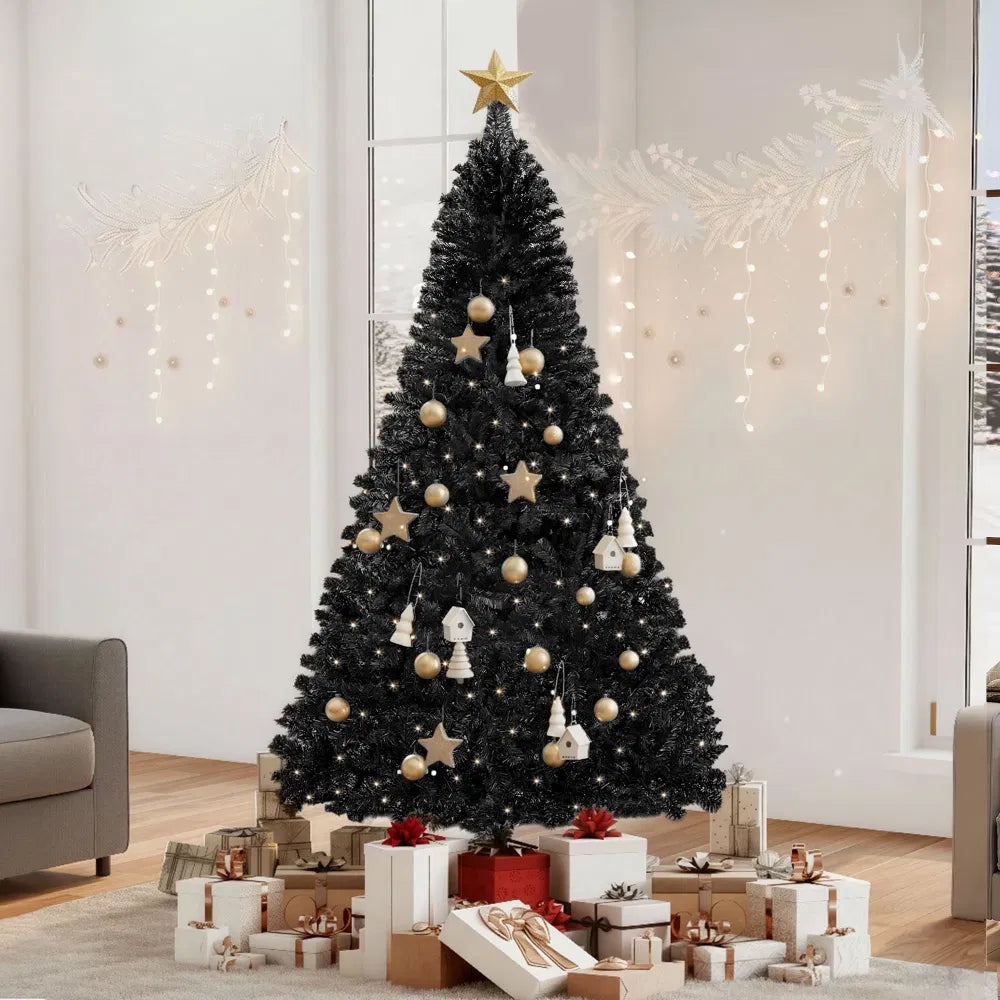 Full black spruce artificial Christmas tree