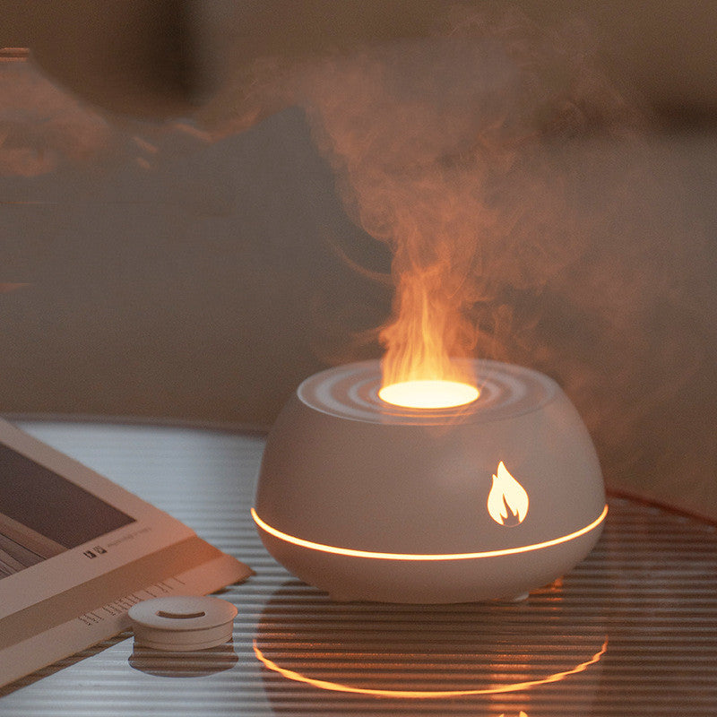 Flame Humidifier with Directional Spray and 7 Color Lights