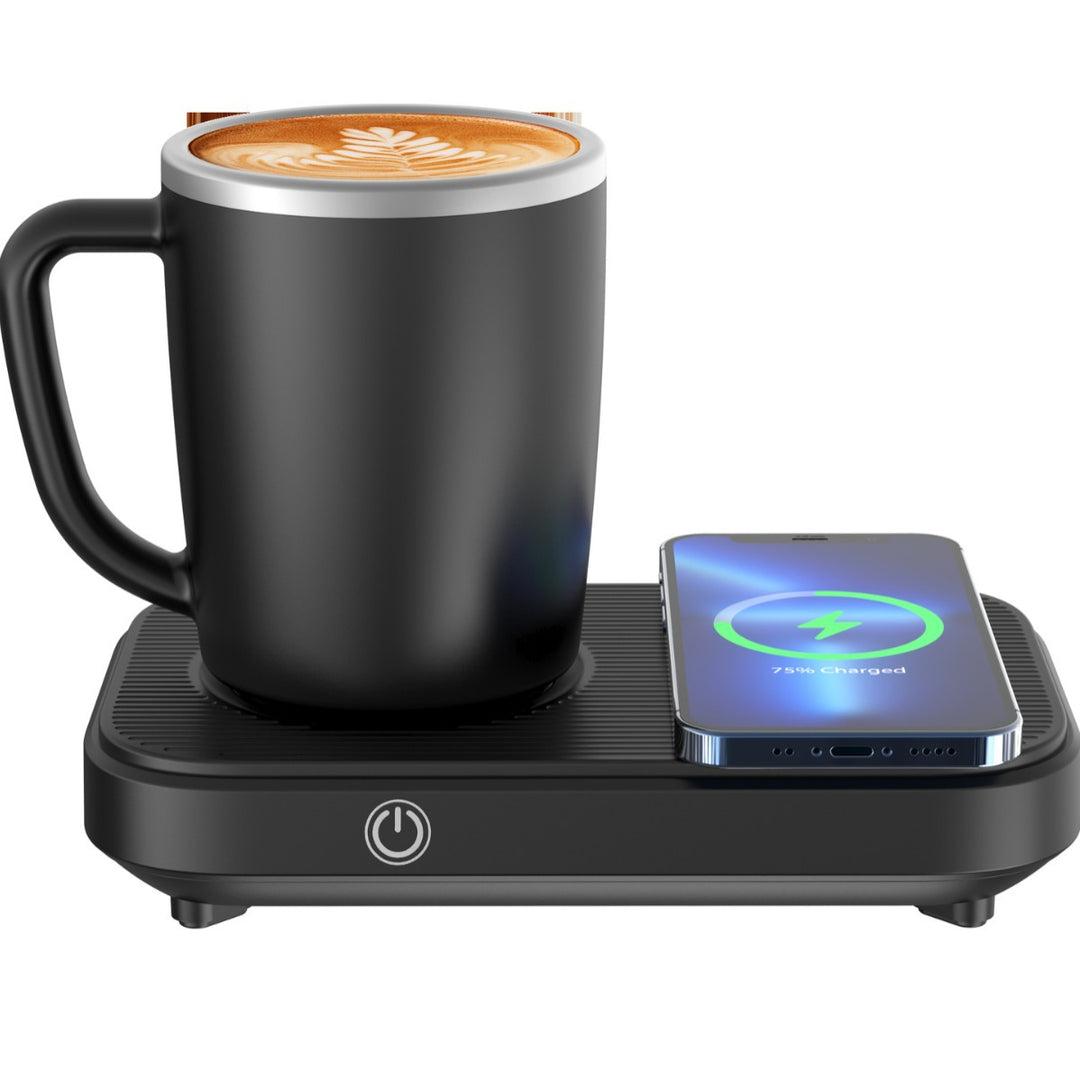 Cup warmer cooler with wireless phone charger
