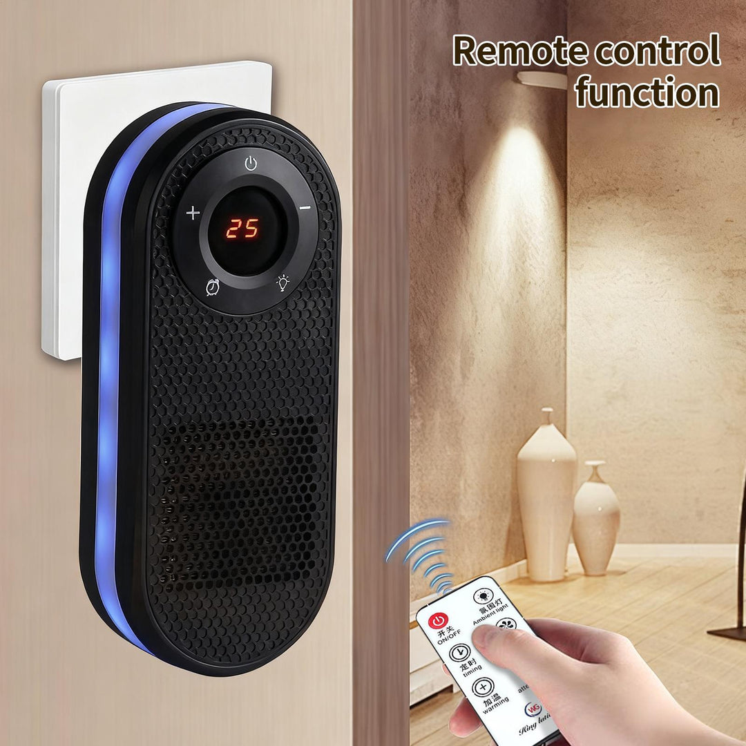 Small Space Heater with 180° Rotation, Remote, Timer and LED Display