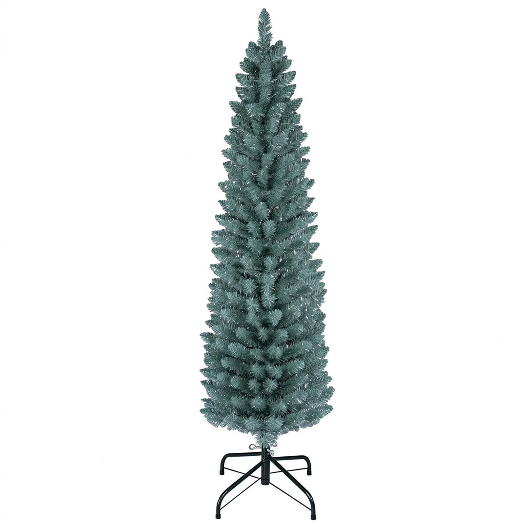 Small slim frosted pencil Christmas tree
