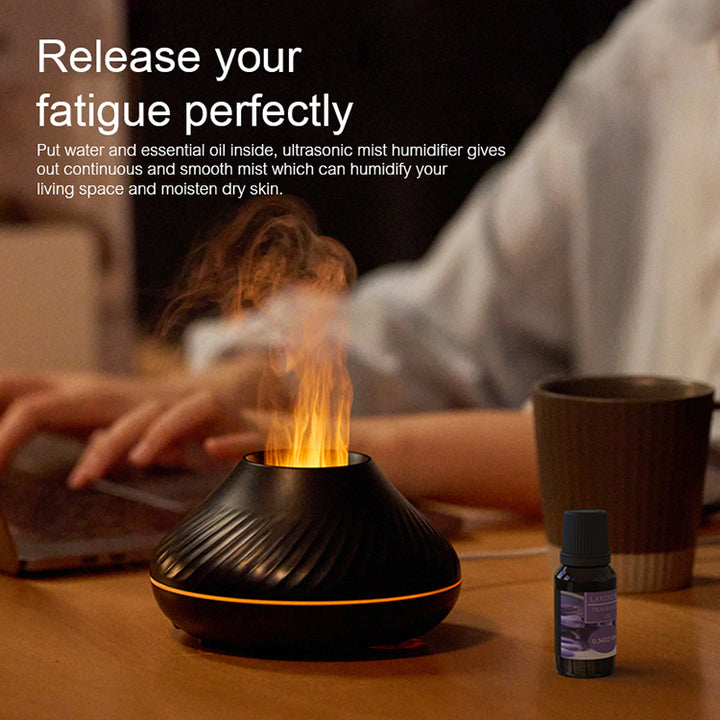 RGB Flame Diffuser, 130 ml Humidifier with 6-9 Hour Runtime