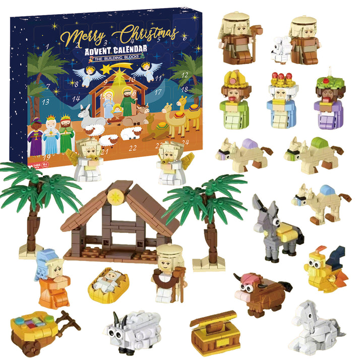 Christmas advent calendar with 24 mini brick building boxes