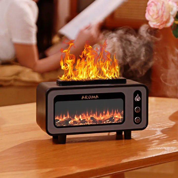 Fireplace Flame Aroma Diffuser, 200 ml with 7 LED Colors
