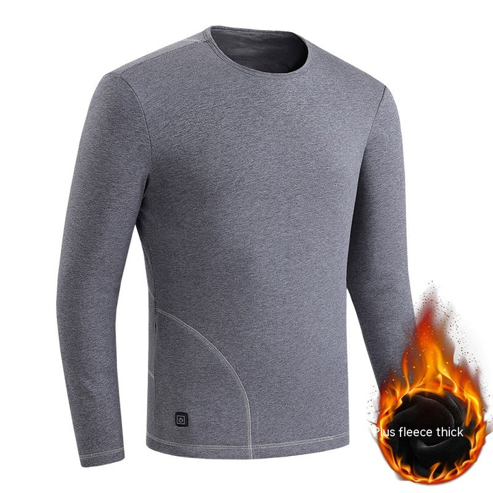 Black heated thermal underwear set with USB cable
