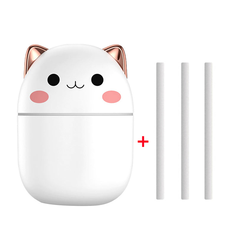 Cute Cat Air Humidifier, Ultra-Silent USB for Bedroom and Car