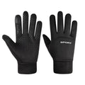 Black velvet-lined sports gloves with grip