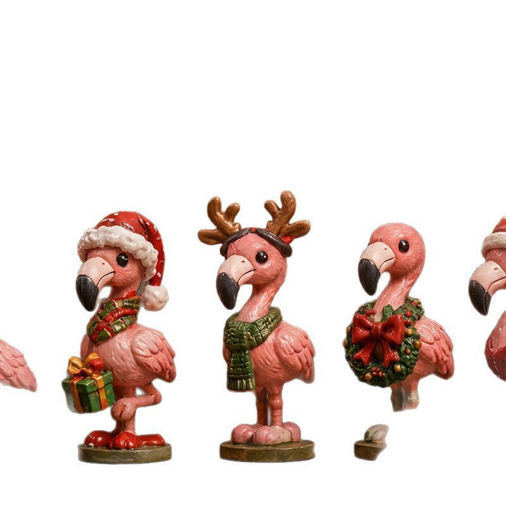 Flamingo advent calendar with Christmas figures
