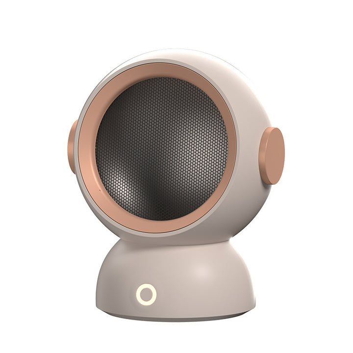 Round astronaut helmet mini heater in white