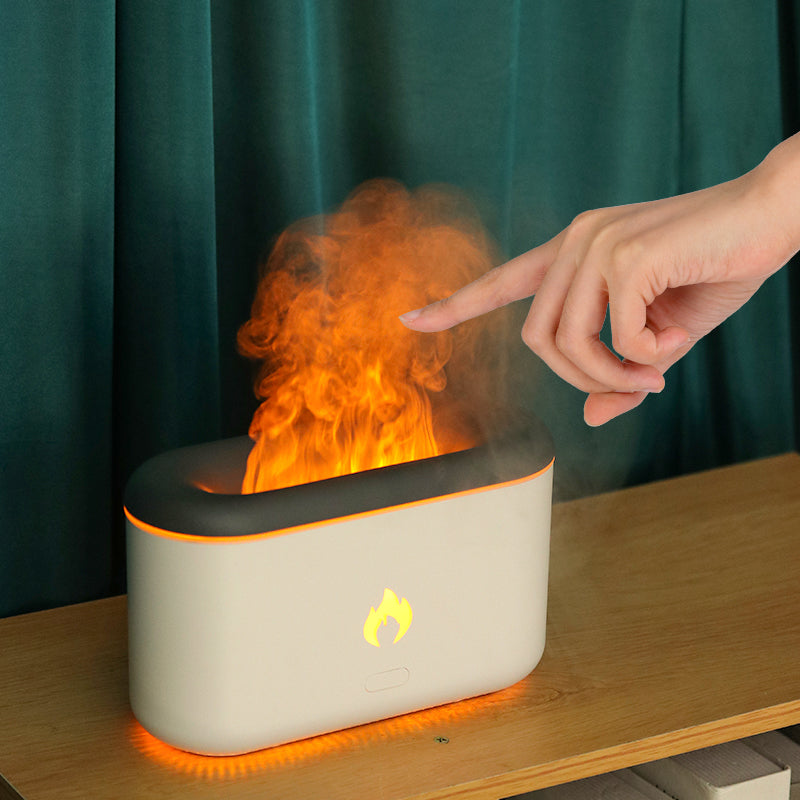 3D Flame Humidifier, 300 ml Ultrasonic Aroma Diffuser, Type-C
