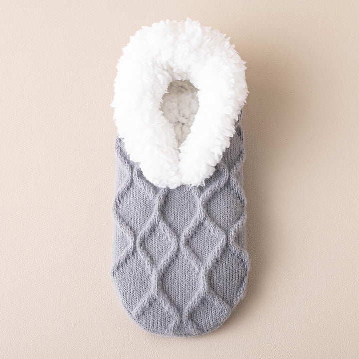 Plush-lined slipper socks with grip dots