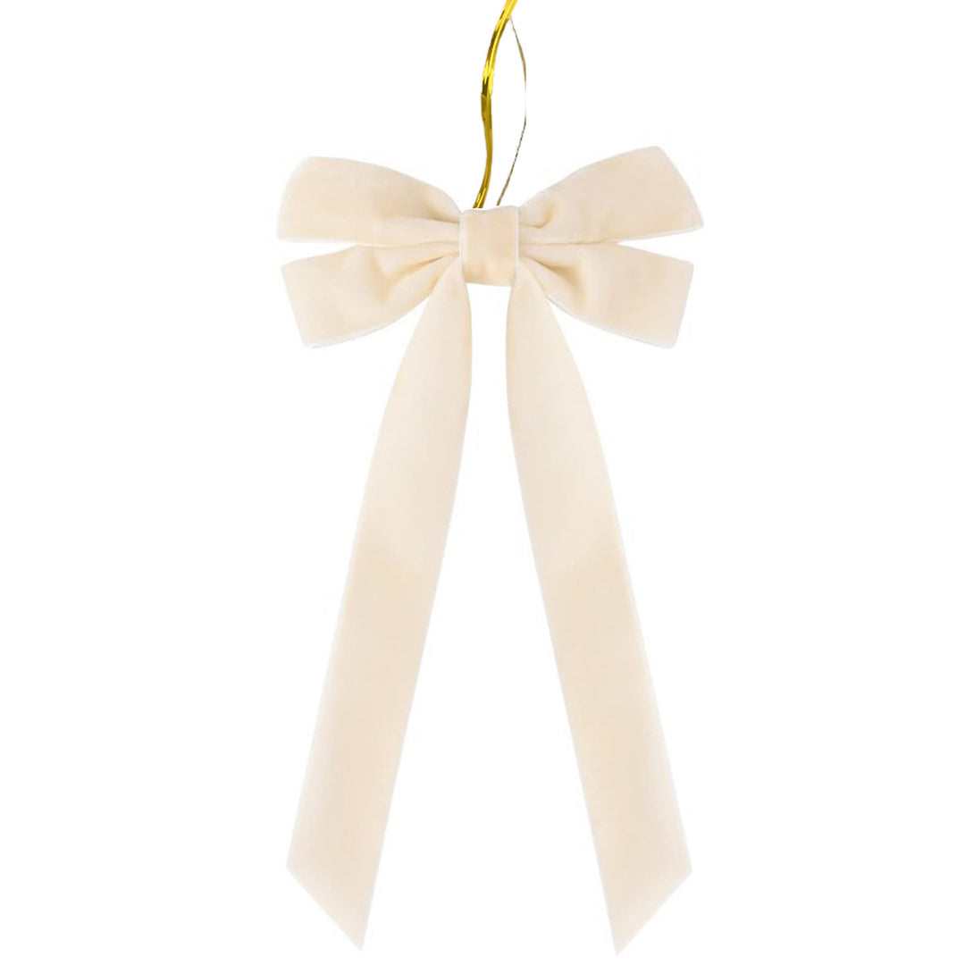 Red velvet Christmas bow with gold cord
