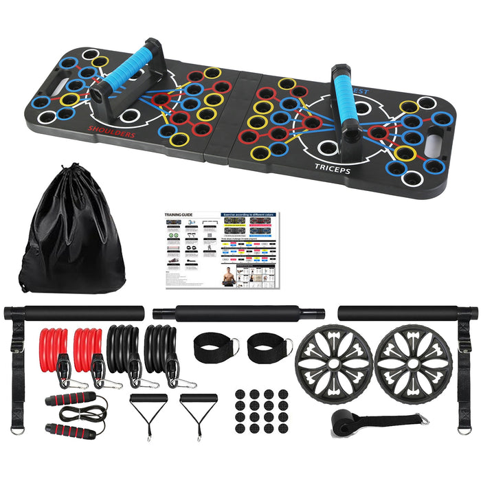 Heat Grove Foldable Push-Up Board Home Gym Set with Accessories