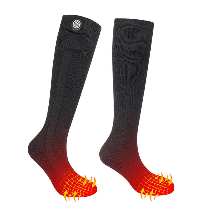 丨 Rechargeable Electric Heating Ski Socks (washable, thermal fabric, foot warmer function, for winter skiing &amp; cold weather outdoor use)