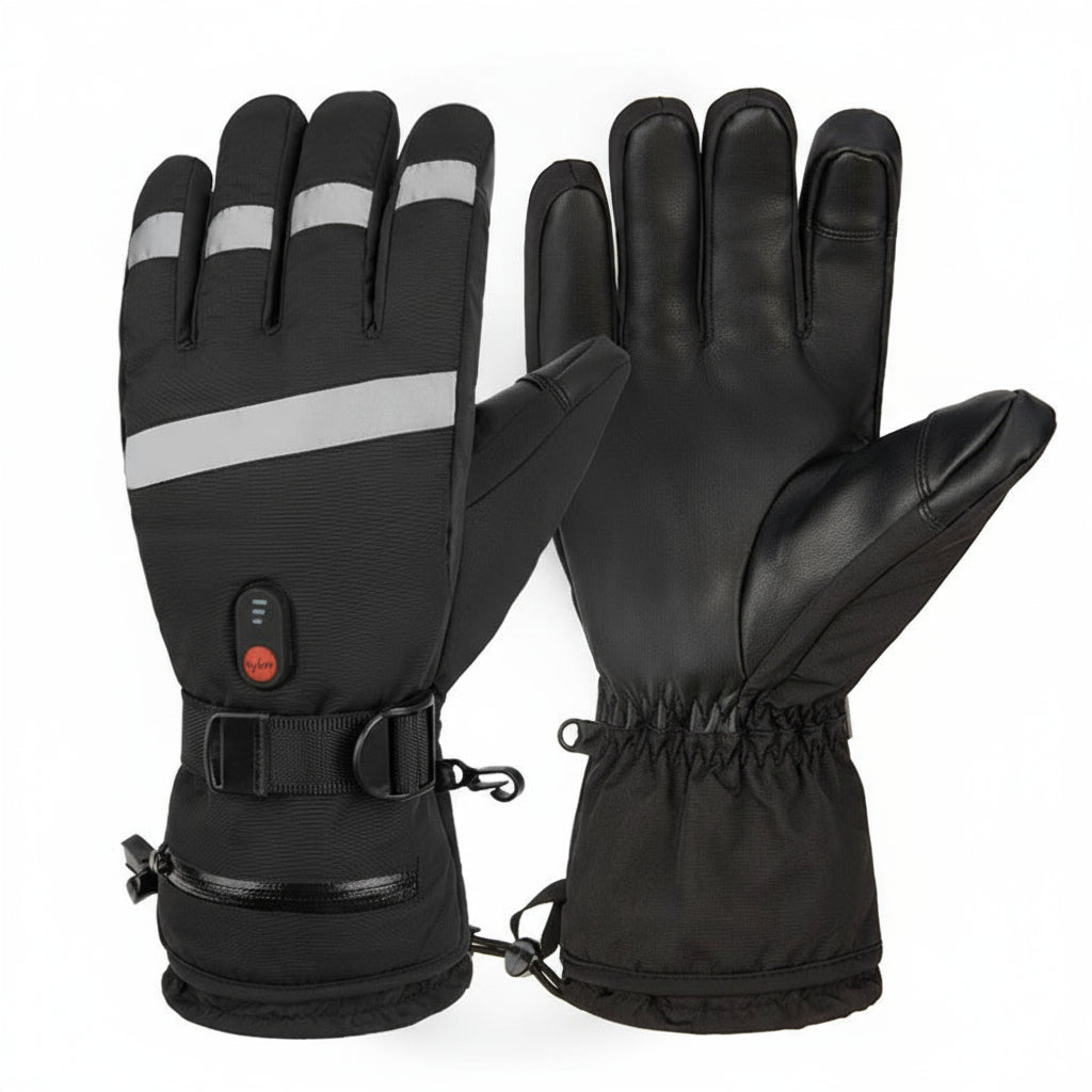 Waterproof Heated Ski Gloves with Rechargeable Battery