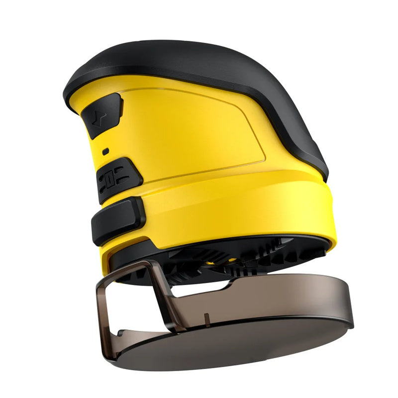 Cordless electric ice scraper on windshield