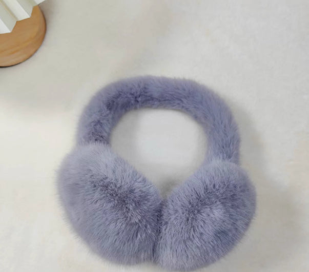 Heat Grove Fluffy Faux Fur Earmuffs with Big Foldable Pads
