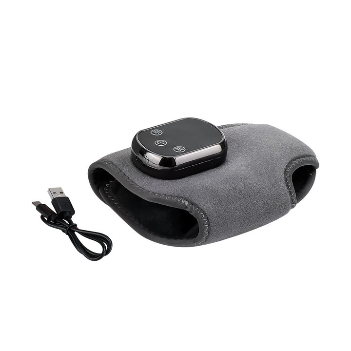 Gray heated ankle wrap with LED display