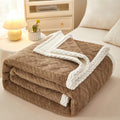 Thick coral fleece sherpa blanket folded