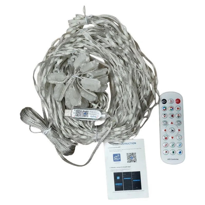 Heat Grove Smart LED Curtain Lights with App Control and Patterns