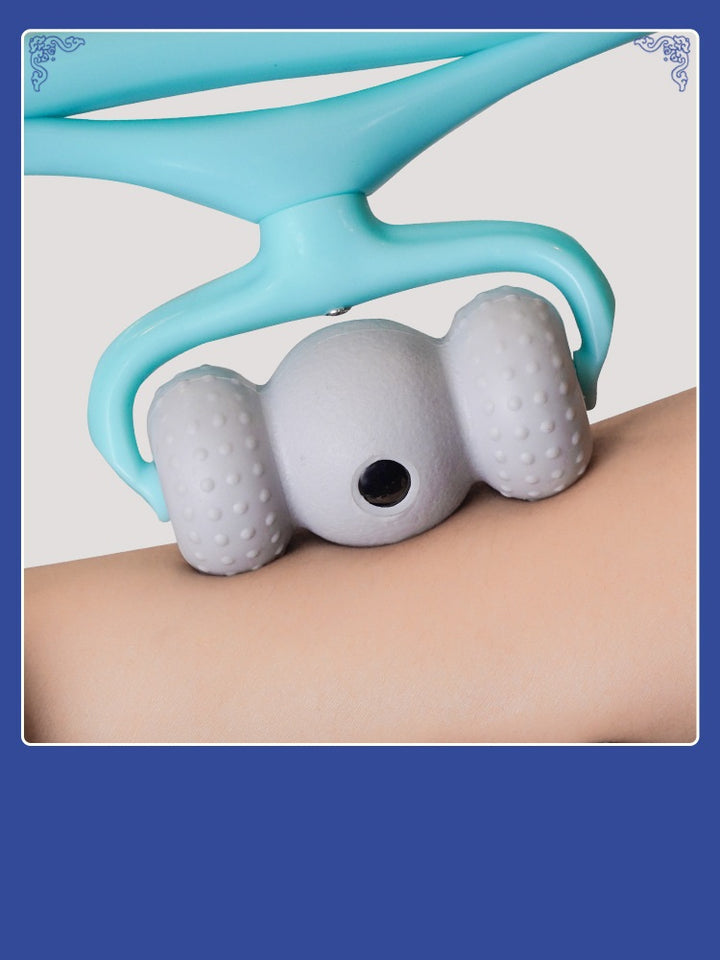 Handheld neck roller massager with handles