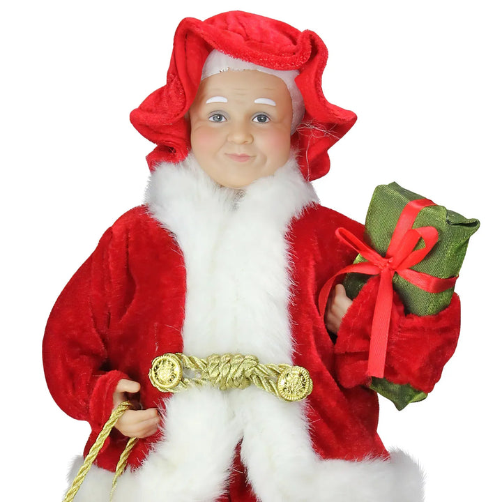Mrs Claus figure with gift bag