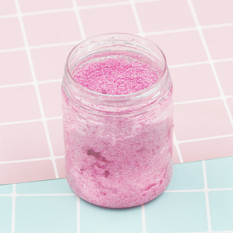 Colorful magic sand in water