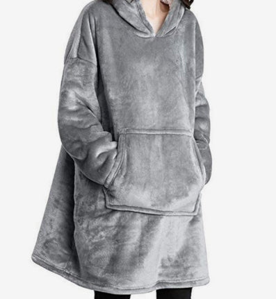 Wearable Blanket Hoodie for Adults, Flannel and Lamb Wool