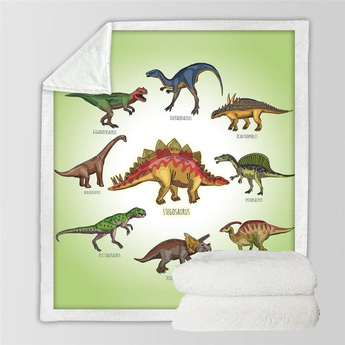 Heat Grove Kids' Dinosaur Sherpa Throw Blanket