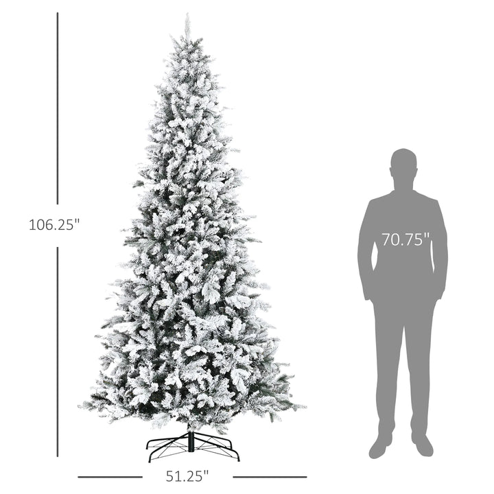 Tall flocked deodar pine Christmas tree
