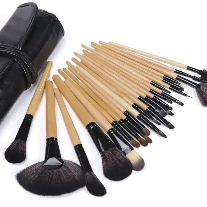 24-piece makeup brush set in pouch