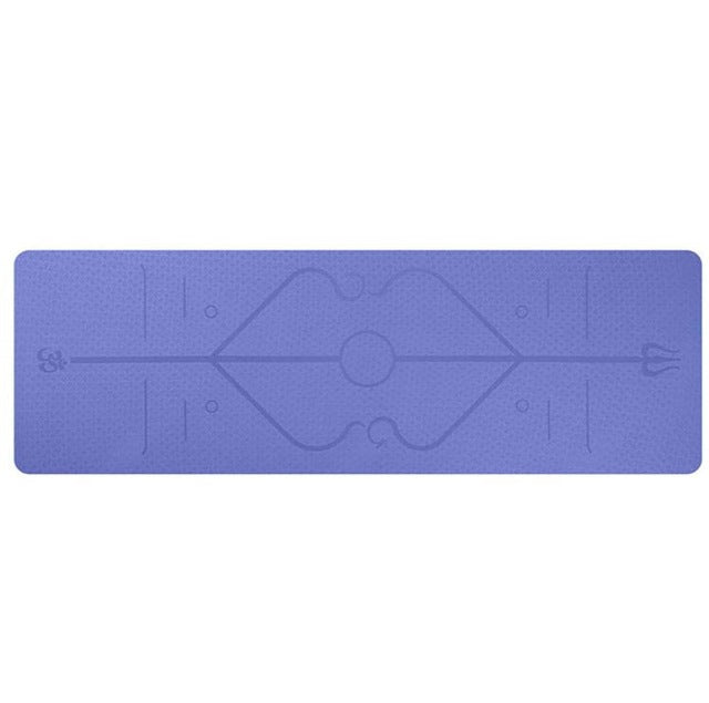 TPE yoga mat with alignment lines