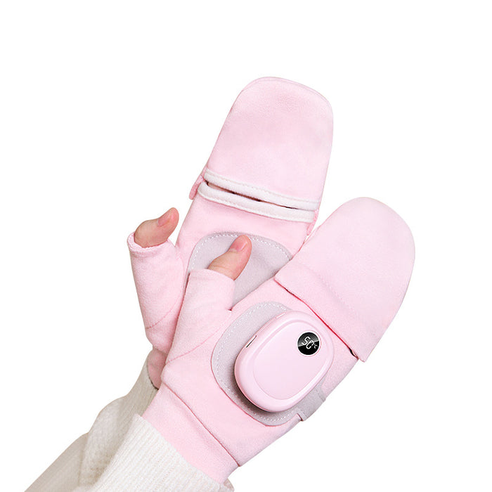 Heat Grove USB Heated Flip Top Mittens with 3 Heat Levels