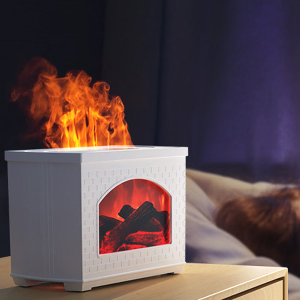 Simulated Fireplace Humidifier with Flame Effect and Oil Diffuser