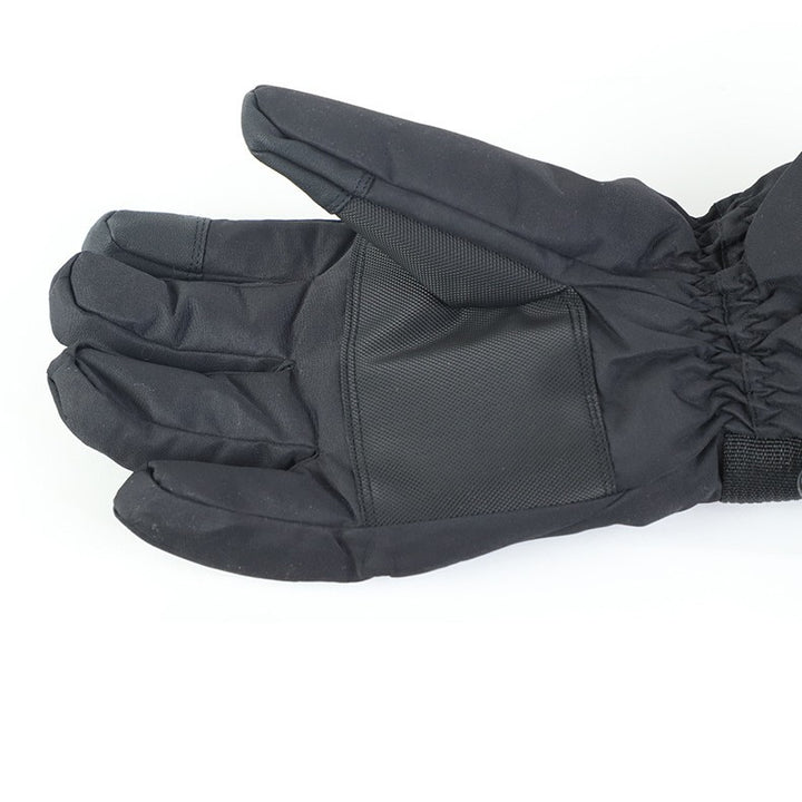 Black heated ski gloves with battery pack