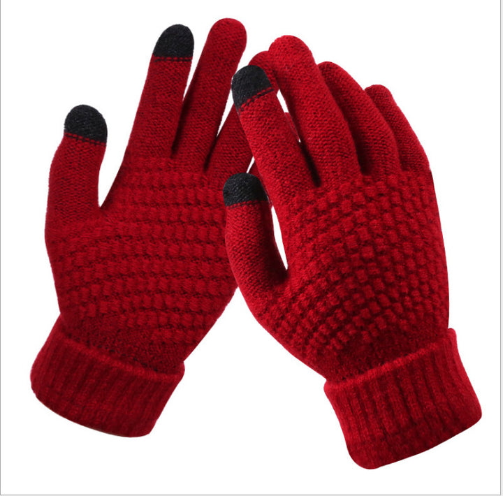 Textured knit touchscreen gloves