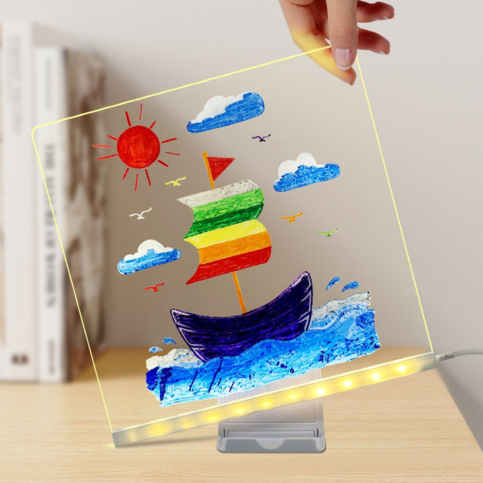 Heat Grove LED Acrylic Drawing Board with Stand and Light Base