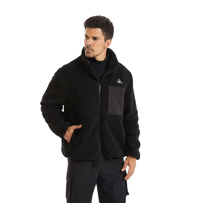 Heat Grove Men's Heated Sherpa Fleece Jacket with 4 Heating Zones