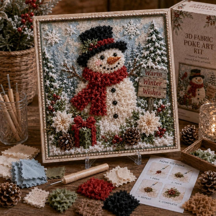 Heat Grove 3D Fabric Poke Art Christmas Craft Kit with Frame
