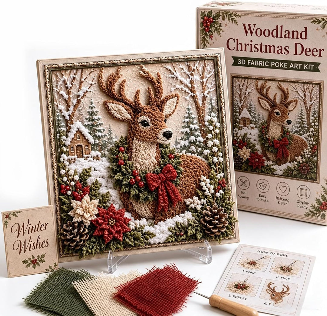 3D fabric poke art Christmas cardinal in frame
