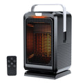 Oscillating ceramic space heater with remote