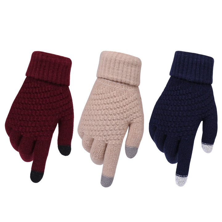 Textured knit touchscreen gloves