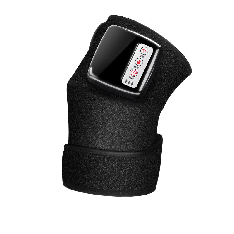Black heated vibration wrap on knee