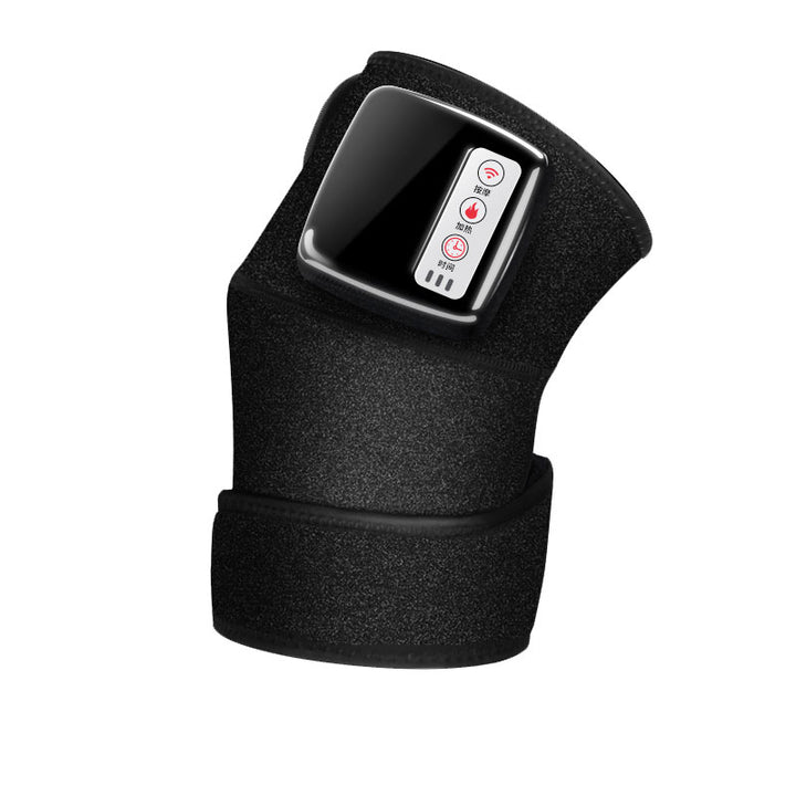 Black heated vibration wrap on knee