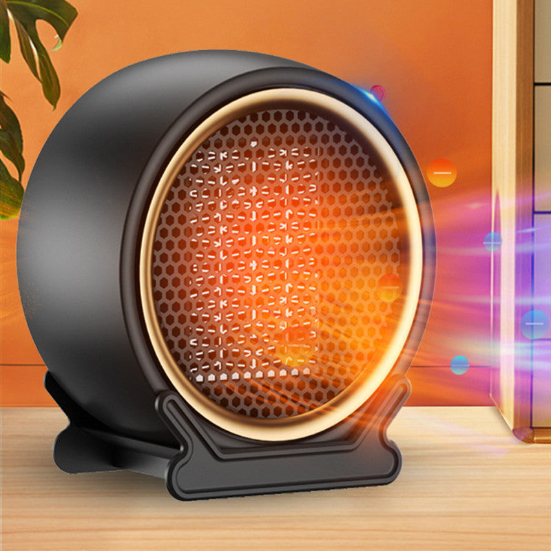 Compact black ceramic desk fan heater